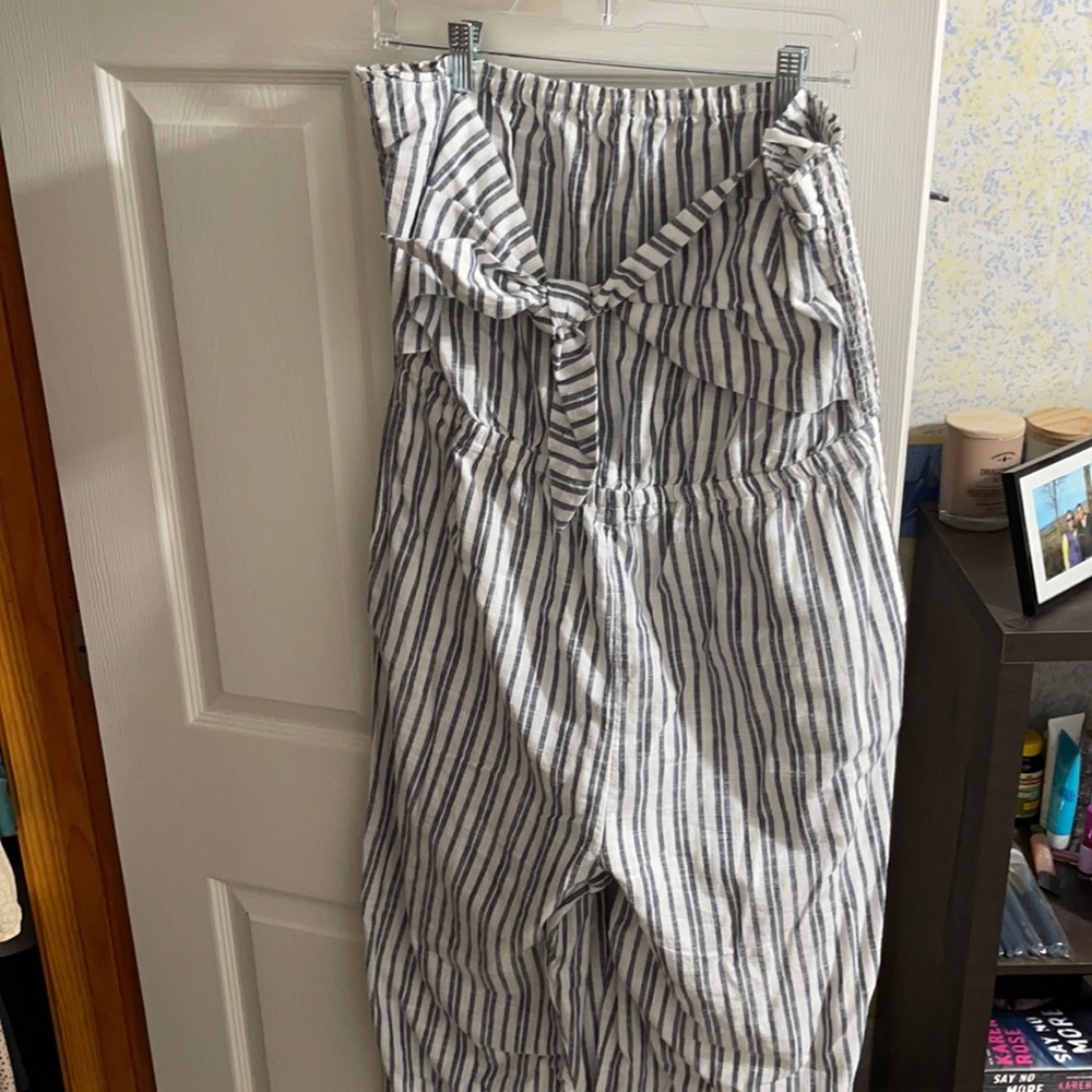 Aerie Black and White Striped Jumpsuit - Picture 2 of 5